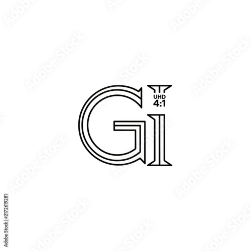 Monogram G with UHD 4:1 text