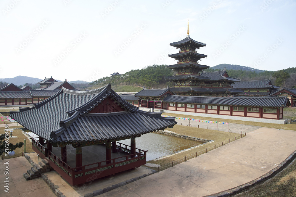 Fototapeta premium 연등,능사오층목탑,능사,백제문화단지,부여군,충남