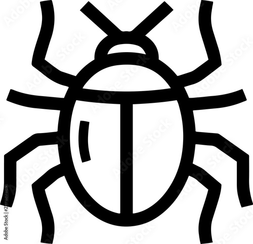 Outline bug or insect with antennas and six legs icon vector design