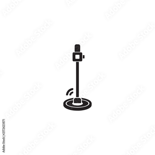 Foto Metal detector icon showing search equipment for treasure hunting with detector
