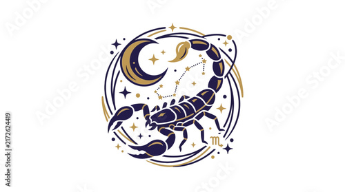 Scorpio Zodiac Sign Celestial Illustration