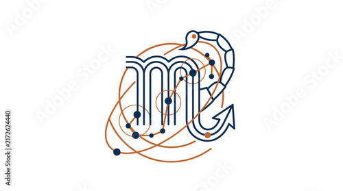 Scorpio Zodiac Sign Constellation Minimalist Line Art