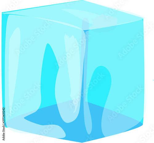 ice cube and water drops