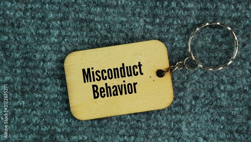 Obraz na plátne Wooden tag with the word misconduct behavior