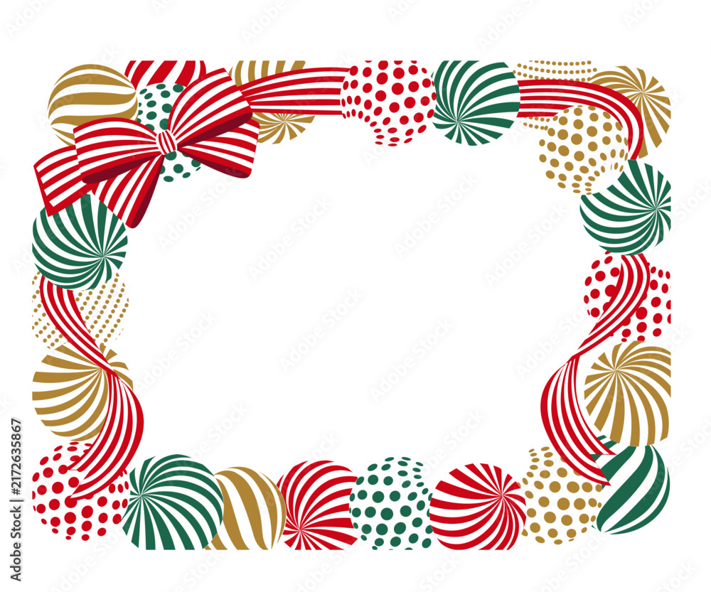 Obraz premium クリスマスの飾り枠