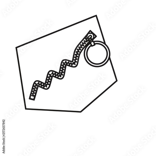 Zipper with ring on a geometric shape
