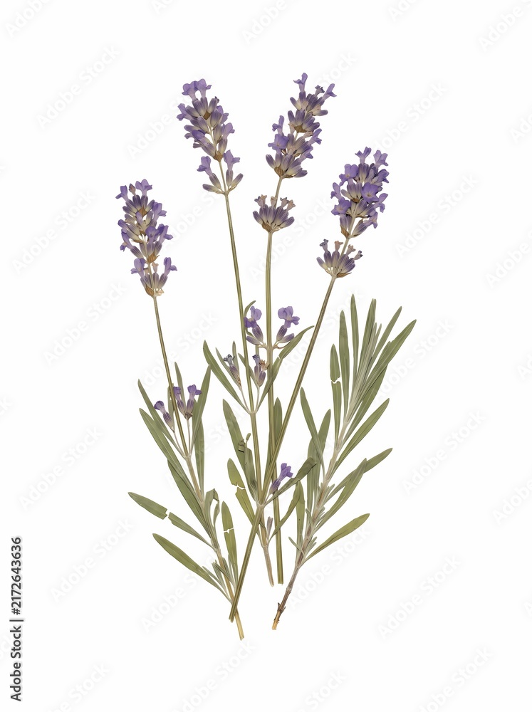 Fototapeta premium A Beautifully Preserved Pressed Lavender Botanical Specimen, Capturing Nature's Delicate Fragrance and Color
