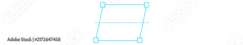 Fotografía Horizontal Skew PNG Overlay, Cyan ultrawide Transform Guide for Distorting and S