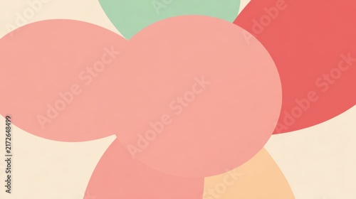 Abstract pastel background with overlapping geometric shapes.