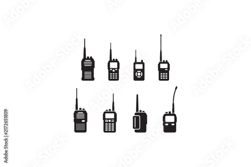 Walkie Talkies Communication Silhouette Collection Set