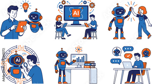 human, AI, robotics, teamwork, machine, learning, digital, innovation, workplace, success, modern, design, productivity, leadership, communication,
