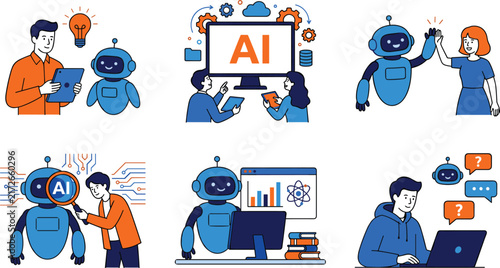 Human AI interaction, robotics collaboration, machine learning, digital innovation, workplace success, modern design, productivity tools, creative ideas, leadership skills, communication