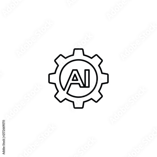 Ai artificial intelligence gear icon symbol