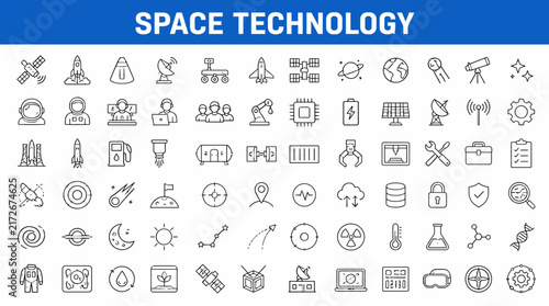 Space Technology Icon Collection Main Subject.