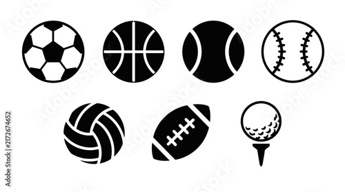 Collection of Multiple Sports Balls Isolated On White.