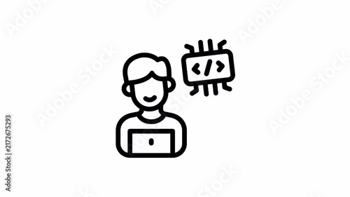 programmer minimalist stroke animation