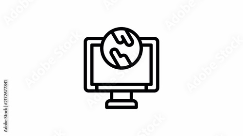 worldwide minimalist stroke animation