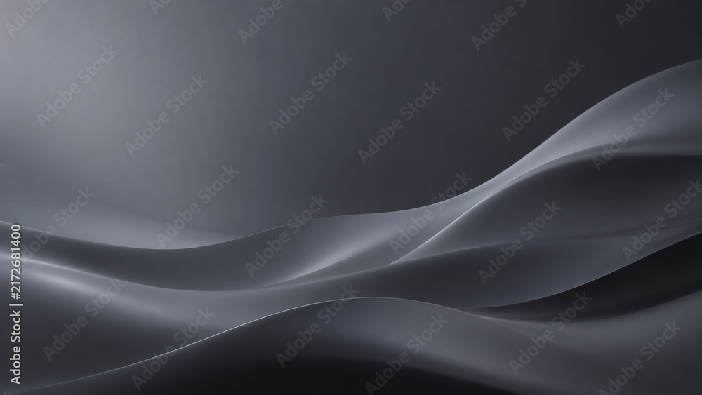 Fototapeta premium Abstract gray gradient waves background with copy space, modern design backdrop