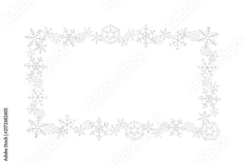 Obraz na płótnie 手刺繍の雪の結晶のフレーム