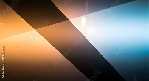 Abstract Geometric Design with Vivid Orange and Blue Colors Featuring Dynamic Lines and Shapes in a Modern Composition