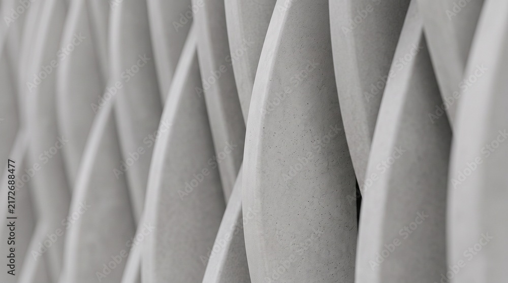 Obraz premium Modern architectural facade with repeating fins and geometric design
