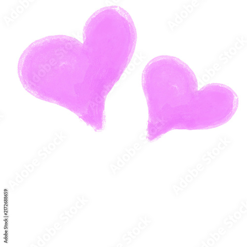 pink heart on white background