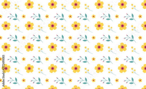 Seamless Floral Pattern with Colorful Daisies