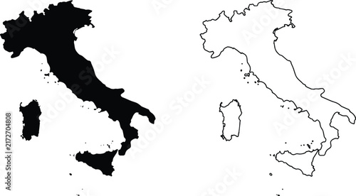 Cambodia Map Black Silhouette and Outline with Island Territory Illustration