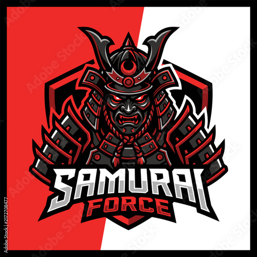 Samurai force gaming esport logo illustration