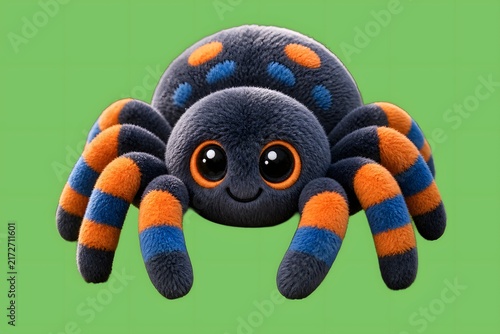 Adorable Plush Spider Toy with Vibrant Striped Legs