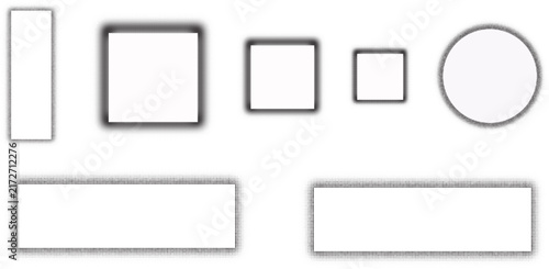 geometric objects and shapes with soft shadow effect, vector, rounded, corner geometry, frame, circle, rectangle, blank, collection, black, outline, symbol, icon, minimal, ui, design elements