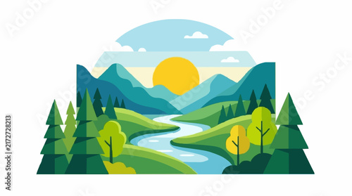 landscape with mountains
