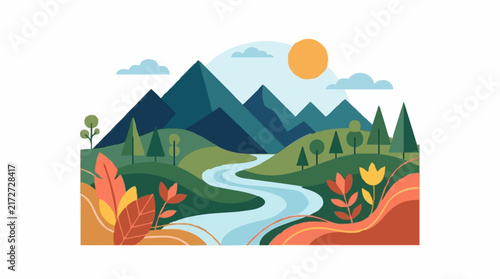 landscape with mountains