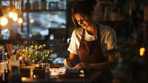 Woman working night