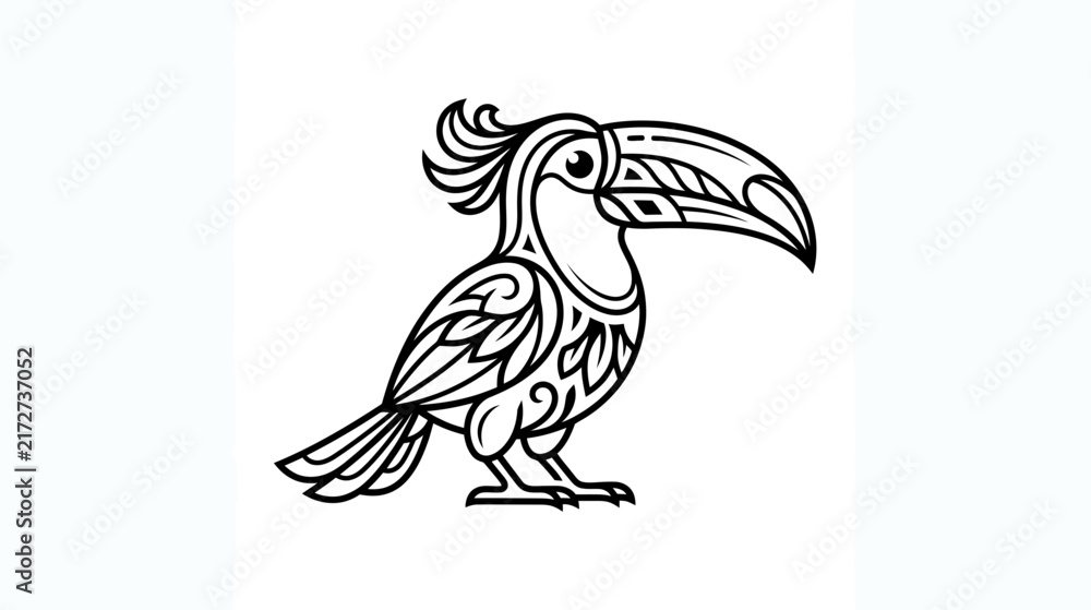 Naklejka premium Stylized Toucan Bird Illustration Isolated