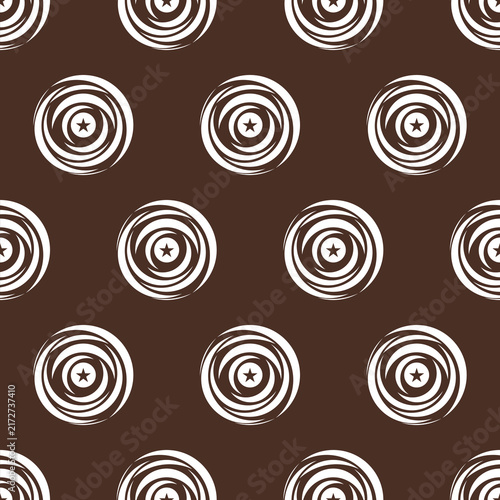 Star polka dot seamless geometric vector pattern