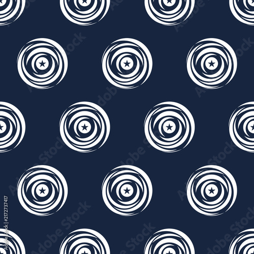 Star polka dot seamless geometric vector pattern