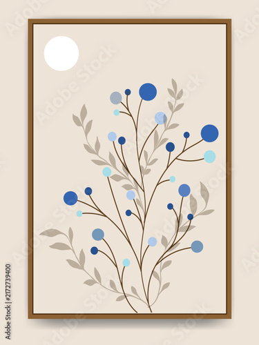 Minimalist Botanical Wildflower wall art Illustration