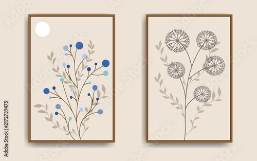 Minimalist Botanical Wildflower wall art Illustration
