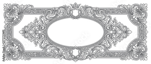 Ornate Baroque Scrollwork Frame Isolated