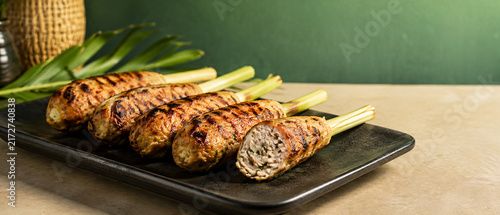 Balinese Sate Lilit Grilled Minced Fish on Lemongrass Skewers