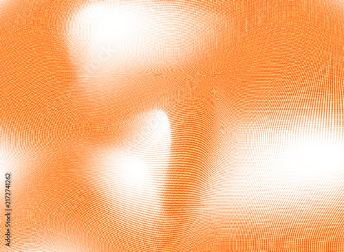 Abstract orange halftone wave background