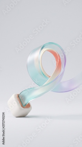Colorful Looping Ribbon with Soft Lighting for Creative Design