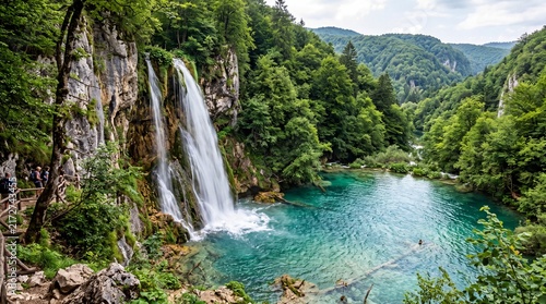 Fotografía Plitvice Lakes waterfall, Croatia