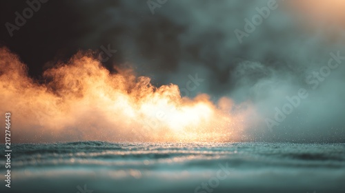Cinematic Collision of Burning Fire Sparks and Frozen Snow Crystals
