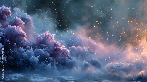 Cinematic Collision of Burning Fire Sparks and Frozen Snow Crystals