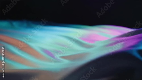 Minimal smooth satin wave, soft neon holographic reflections animation