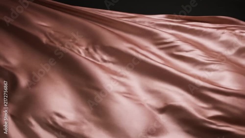Minimal smooth silk wave, metallic rose gold flowing curves animation