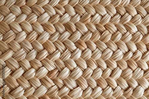Close up of a woven straw basket texture