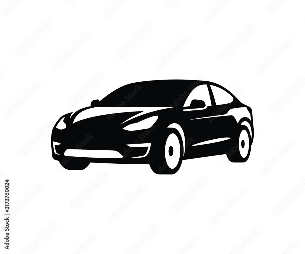 Fototapeta premium Luxury Sedan Car Side View Automobile Vehicle Vector Icon